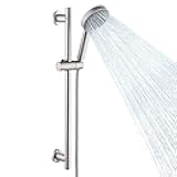 KES Shower Slide Bar Handheld Shower Head with Hose Adjustable, 5-Function Hand Shower with Wall Mount Slide Bar Set Brushed Finish, F204-BS-C1