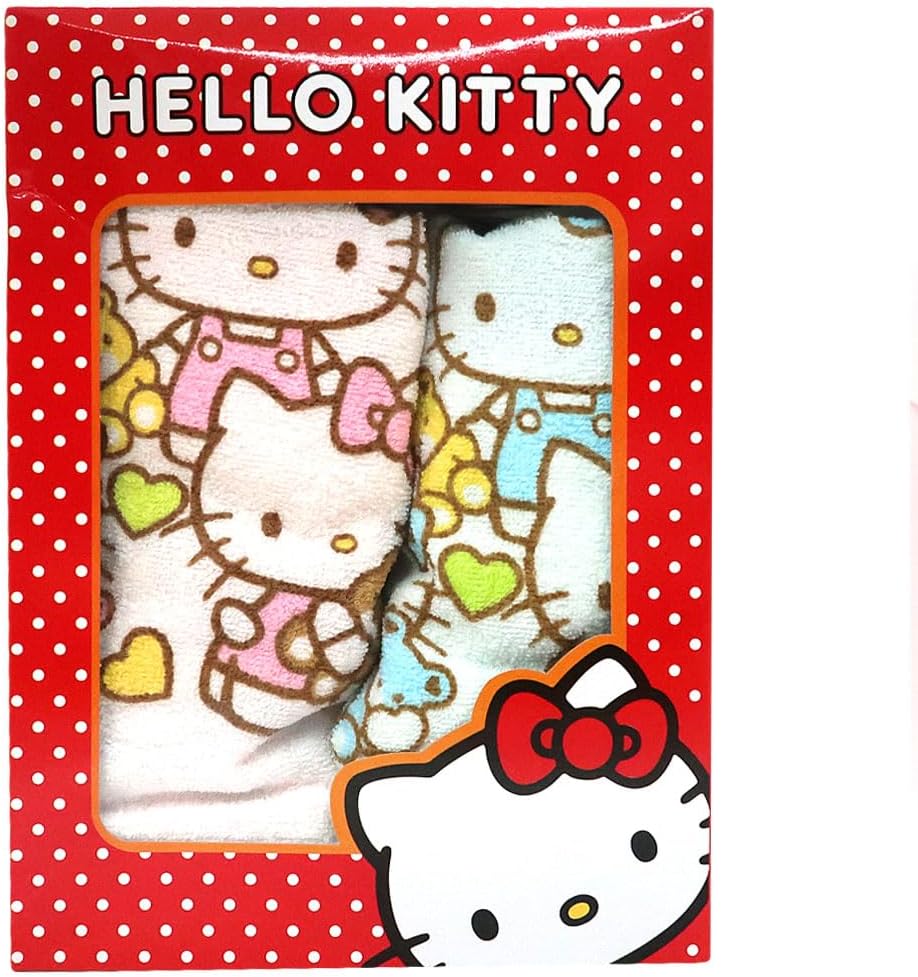 Amazon.com: Hello Kitty Towel Set 2 pcs 31.5X15.7 100% Cotton Bath ...