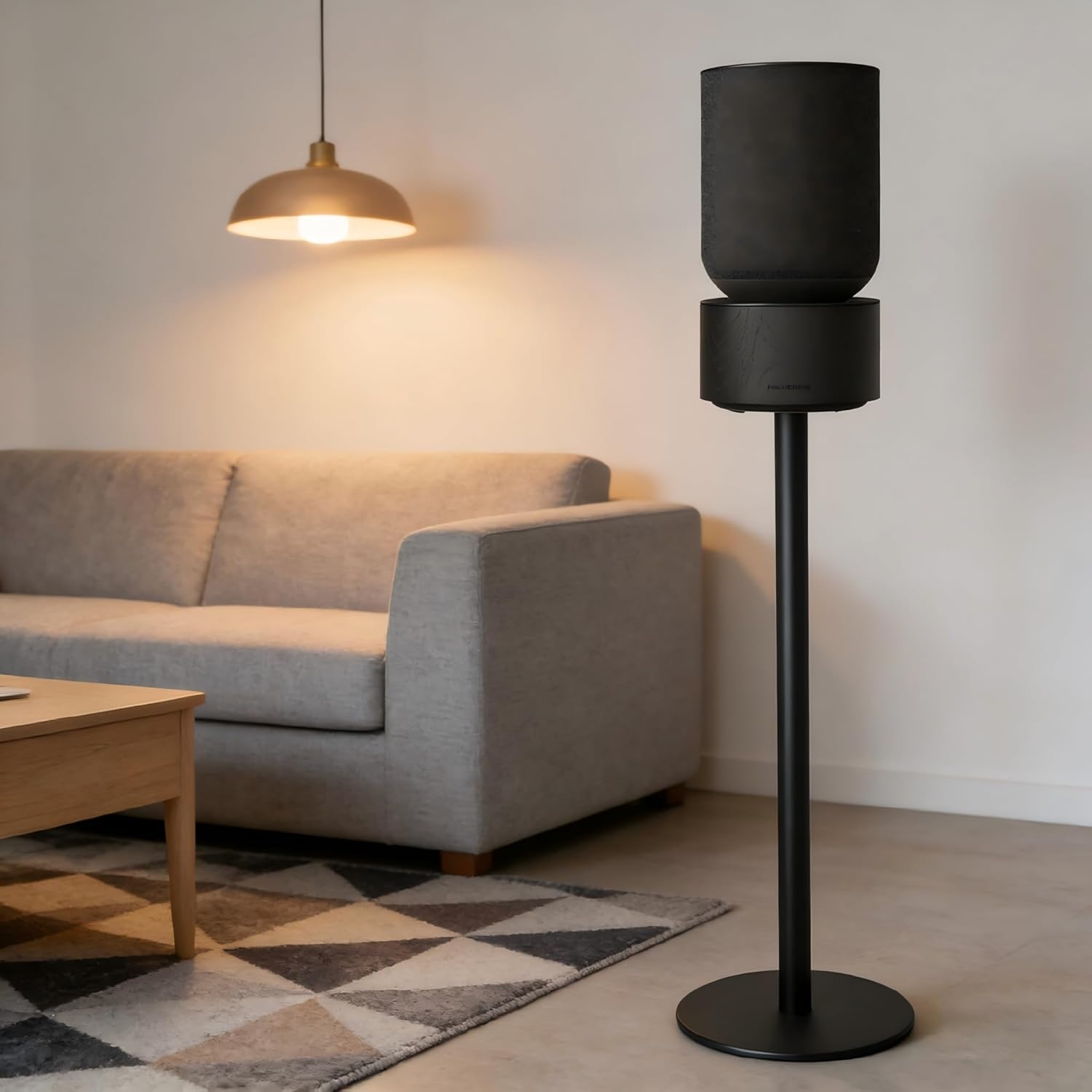 Speaker Floor Stand Compatible with Bang&Olufsen Beosound Balance Sound System, Made of Aluminum Alloy Material, Hidden Power Cord, Screw Fixed Sound Design (Black Pair)