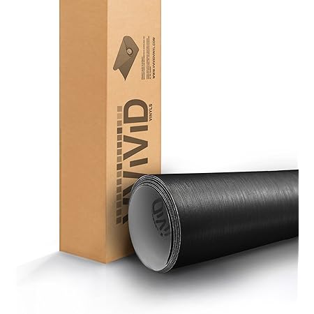 VViViD Black Brushed Steel Vinyl Wrap Roll with Air Release Technology (1.49ft x 5ft)
