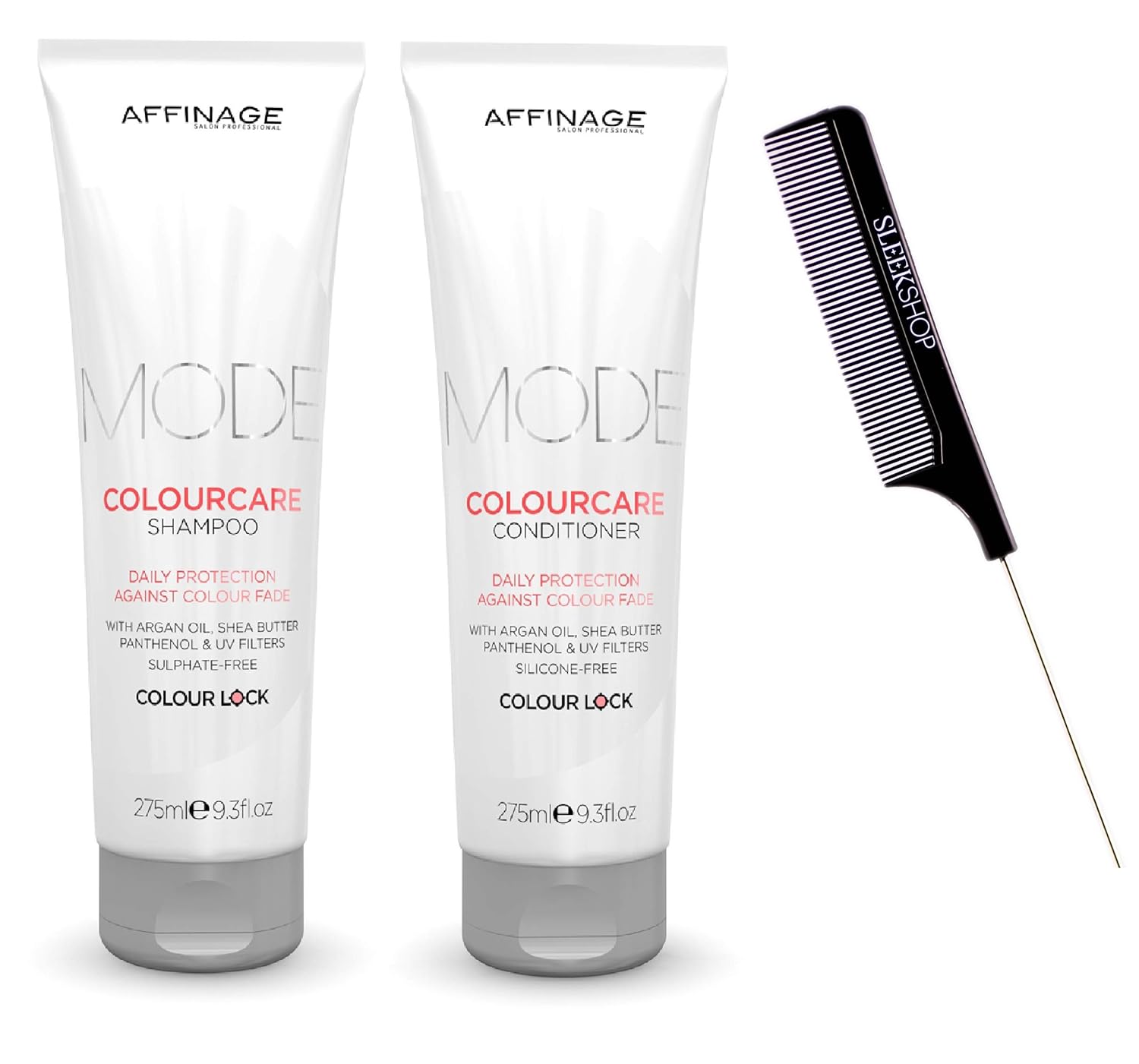 Colour Care Shampoo & Conditioner DUO SET, Color Lock Against Hair Color Fade (w/Sleek Comb) Colourcare Color Care (9.3 oz + 9.3 oz - ORIGINAL SIZE KIT)