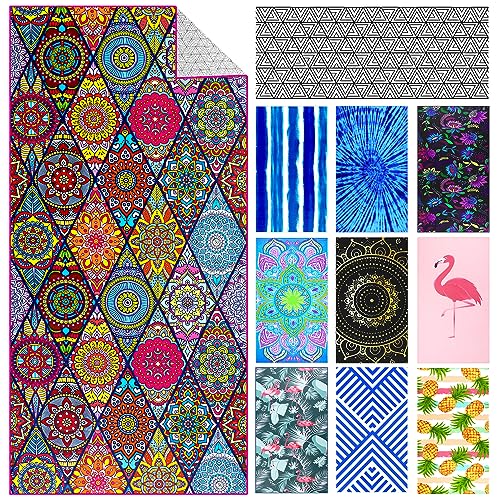 Genovega Mandala Microfiber Pool Sandproof Camping Towel Blanket - Quick Fast Dry Sand Free Proof Outdoor Travel Rack Swim Micro Fiber Thin Yoga Mat Personalized Girls Women Men Adults Boho Bohemian