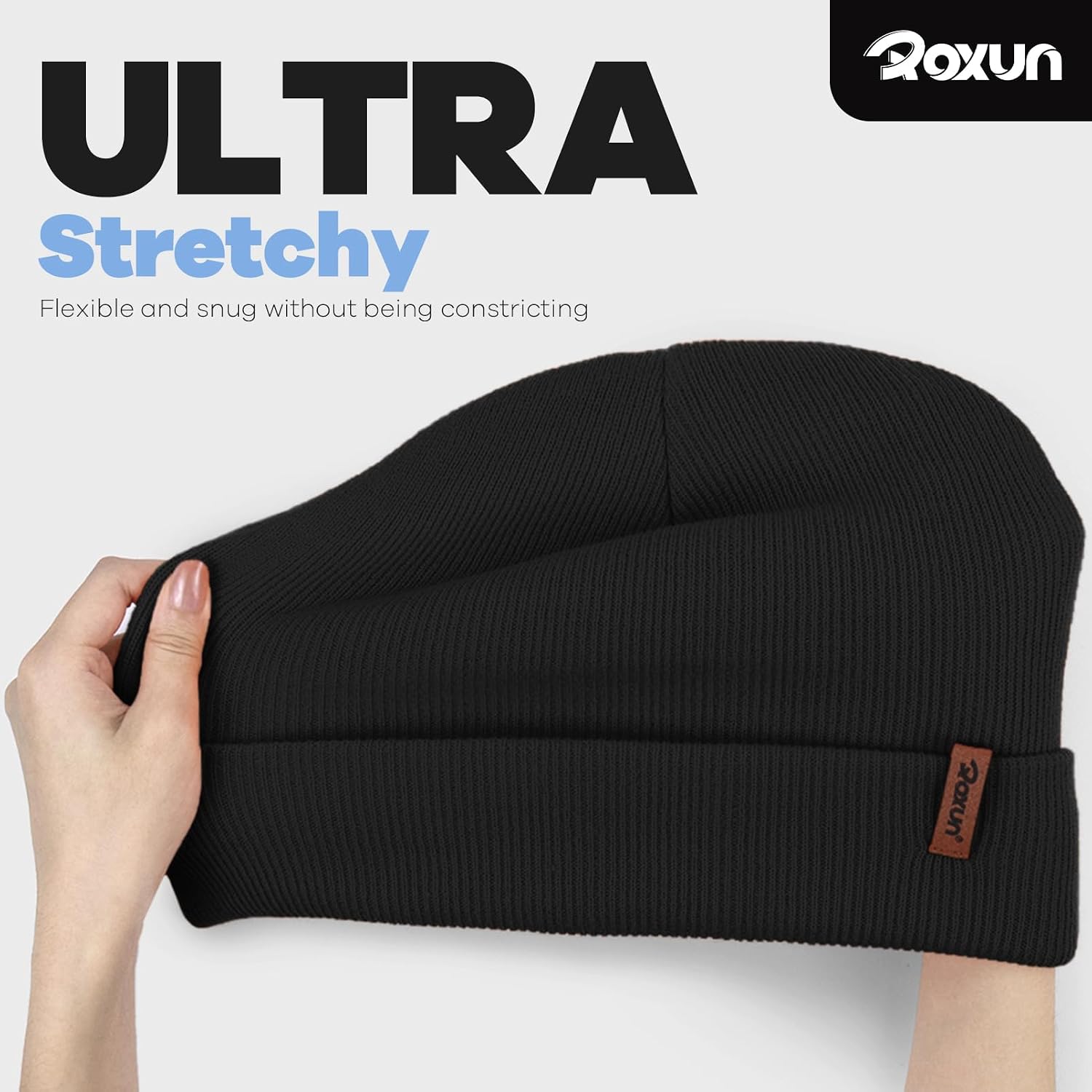 ROXUN Beanie for Men/Women Winter Hat Knit Cuffed Soft Warm Unisex Skull Stocking Cap