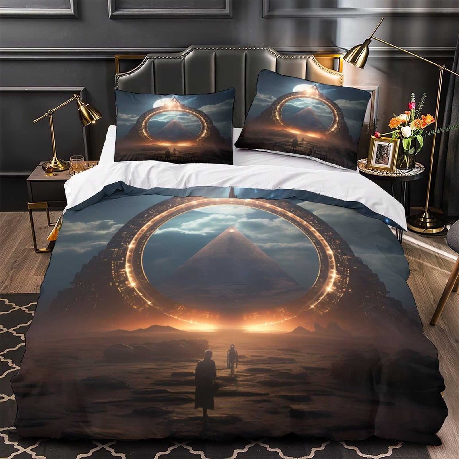 Linge de lit enfant motif portail antique pour créer une chambre imaginaire