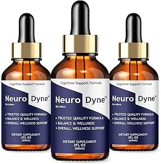 (3 Pack) NeuroDyne Drops, NeuroDyne Supplement Memory & Focus Mind Energy Health Support Natural Formula Neuro Dyne Liquid Overall Wellness Support Nootropic Clarity Vitamin - Made in USA (6 oz)