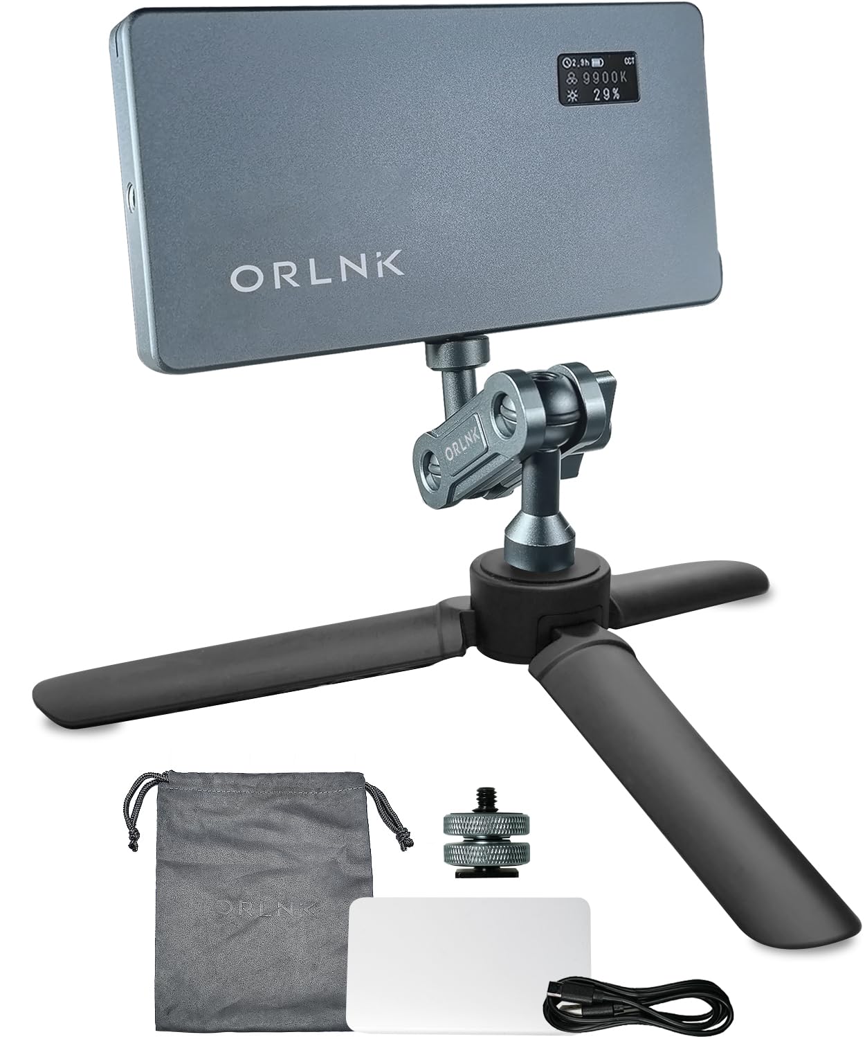 ORLN'K Portable RGB Video Light 10W 4000mAh, LED Video Light Panel with Soft Diffuser for Photographer, Content Creator Fits iPhone, for Sony Canon