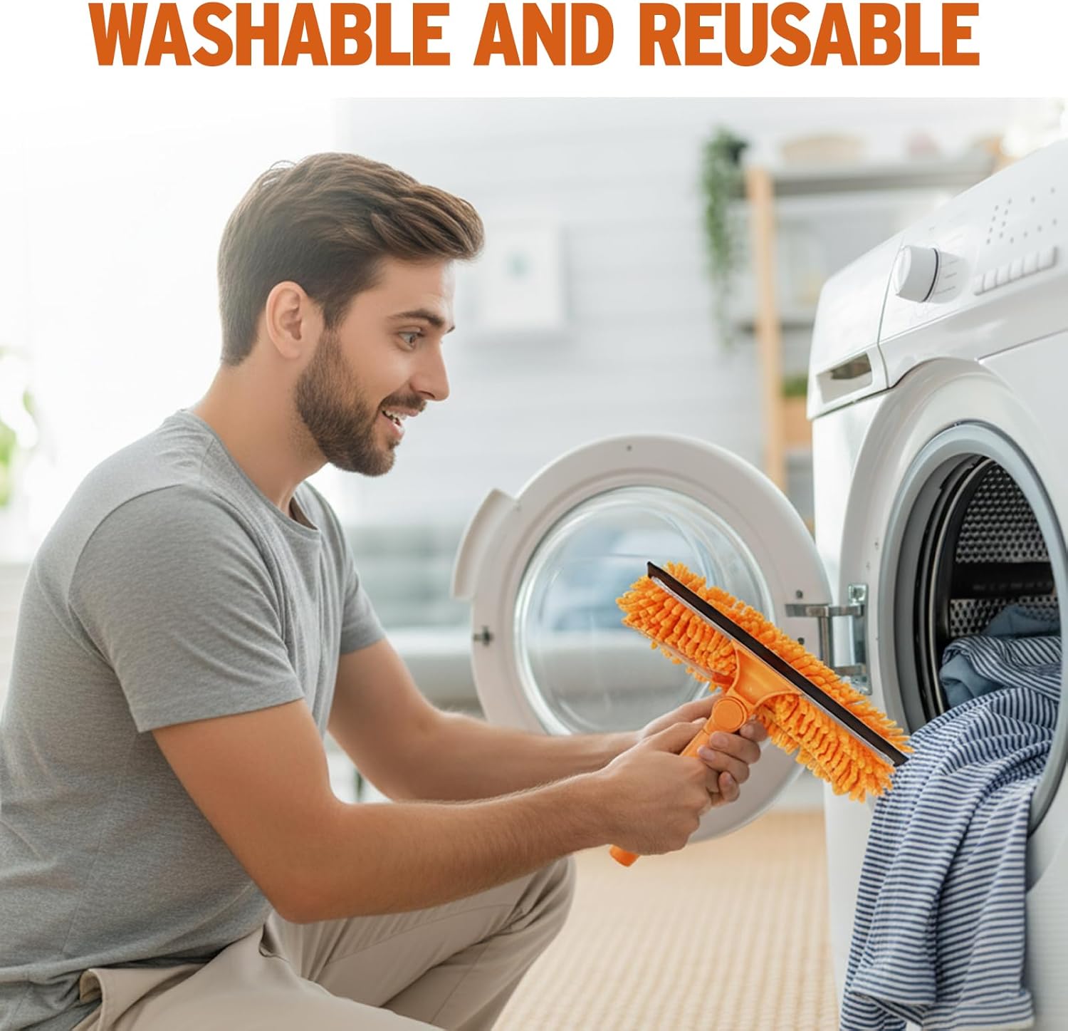 23 ft High Reach Window Squeegee with Extension Pole, 2 in 1 Squeegee for Window Cleaning, Window Cleaner Tool with 5-Stage 4-16.5 ft Telescoping Pole, Squeegee for Shower Glass Home Car