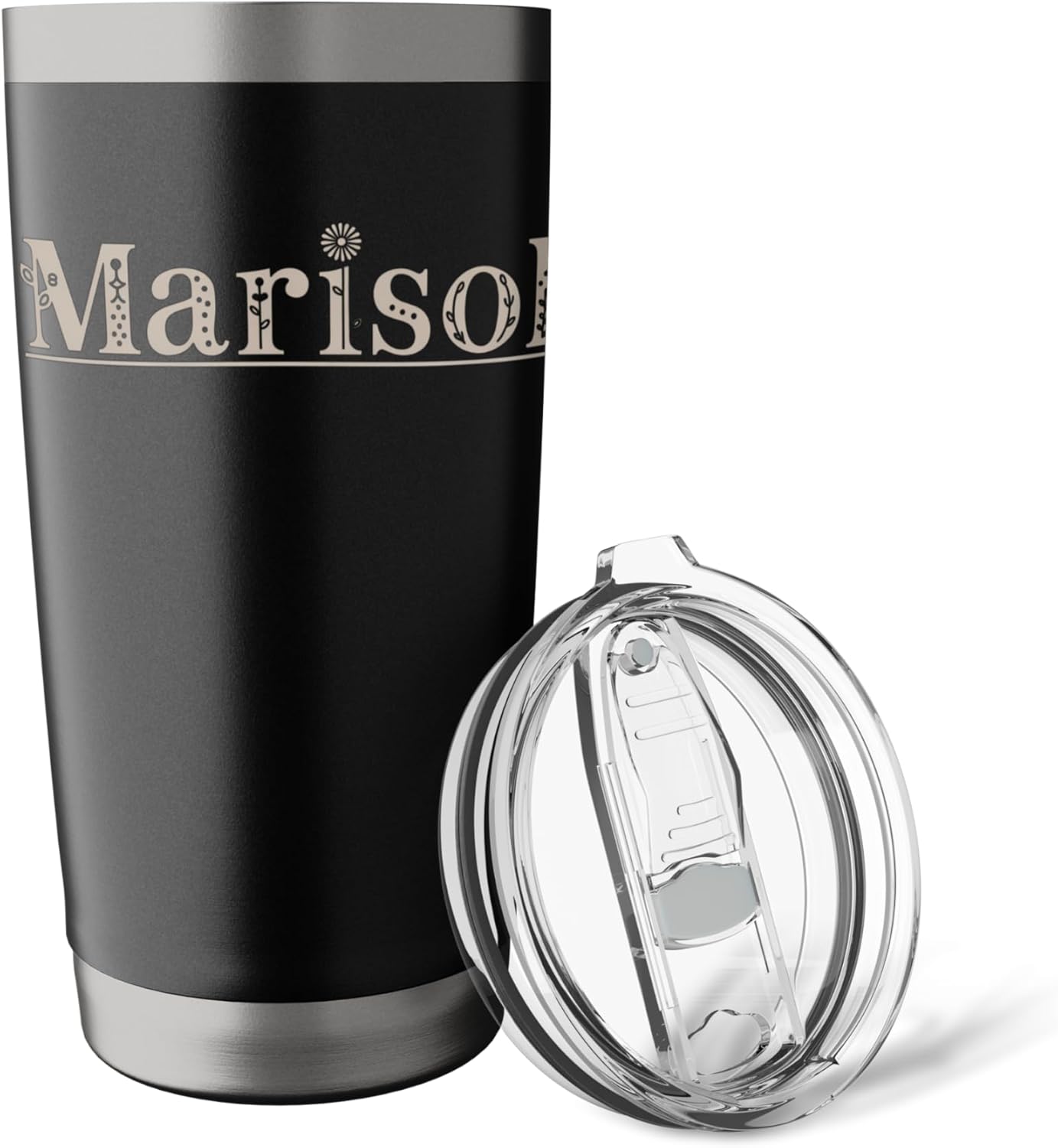 Marisol Name Custom Flower Personalized Botanical Women Kid Stainless Steel Insulated Tumbler - Image 5
