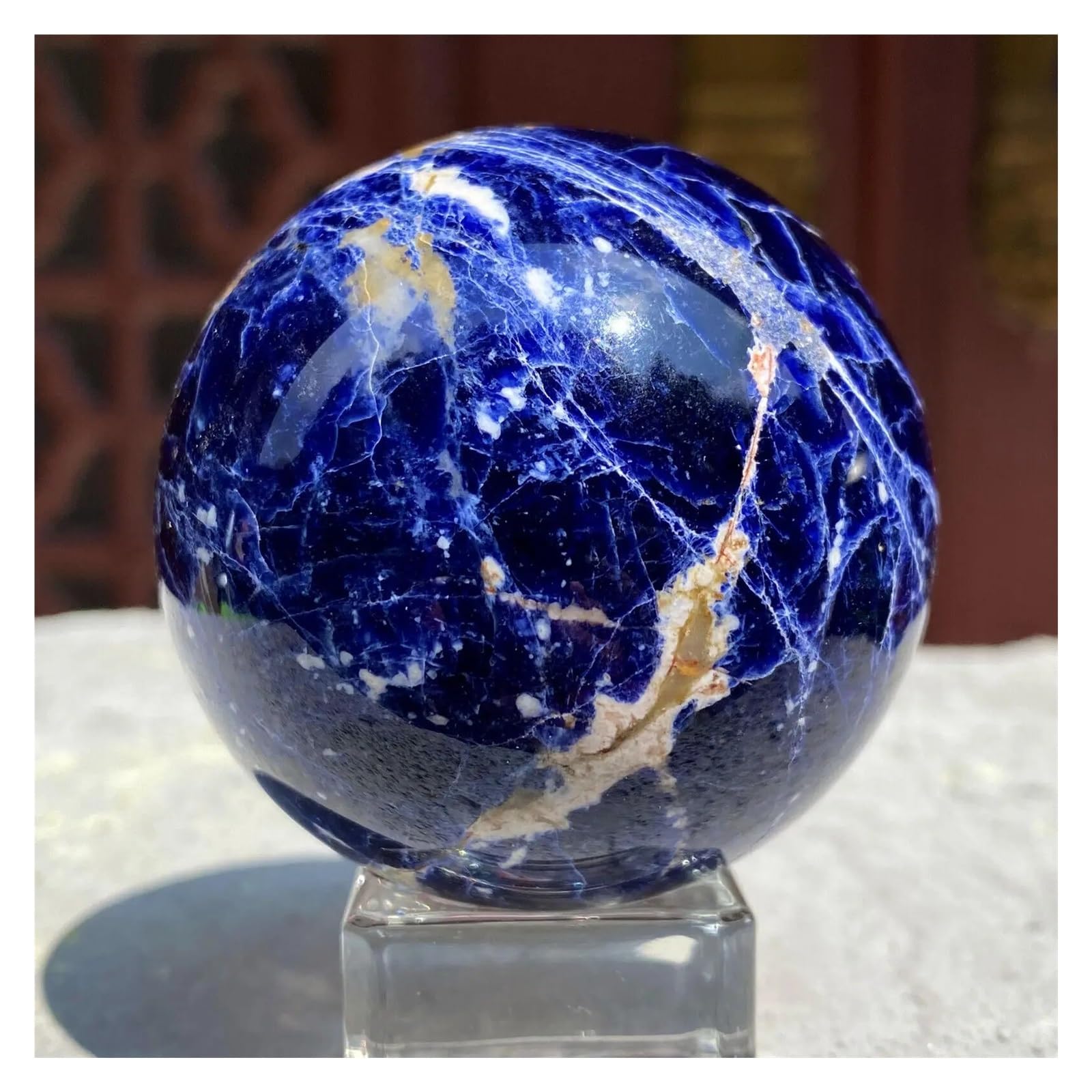 AARTERZZA 1pcs 900-1000g Blue Sodalite Ball Sphere Crystal Gemstone Quartz Stone