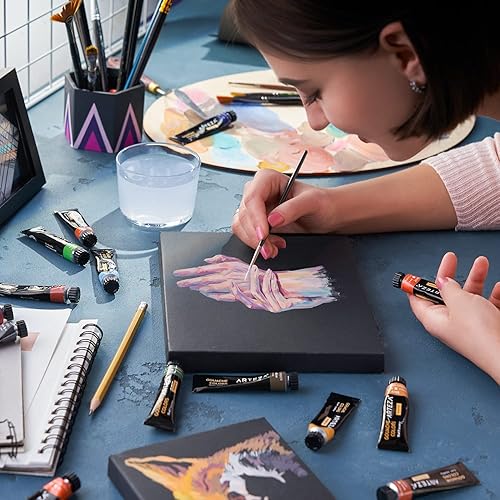 Miniatura 6 de ARTEZA Pintura Gouache, 12 colores, tonos de piel, tubos de 0.4 onzas líquidas, pintura opaca a base de agua para lienzo y papel, suministros de