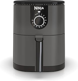Ninja AF080 Mini Air Fryer, 2 Quarts Capacity, Compact, Nonstick, with Quick Set Timer, Grey