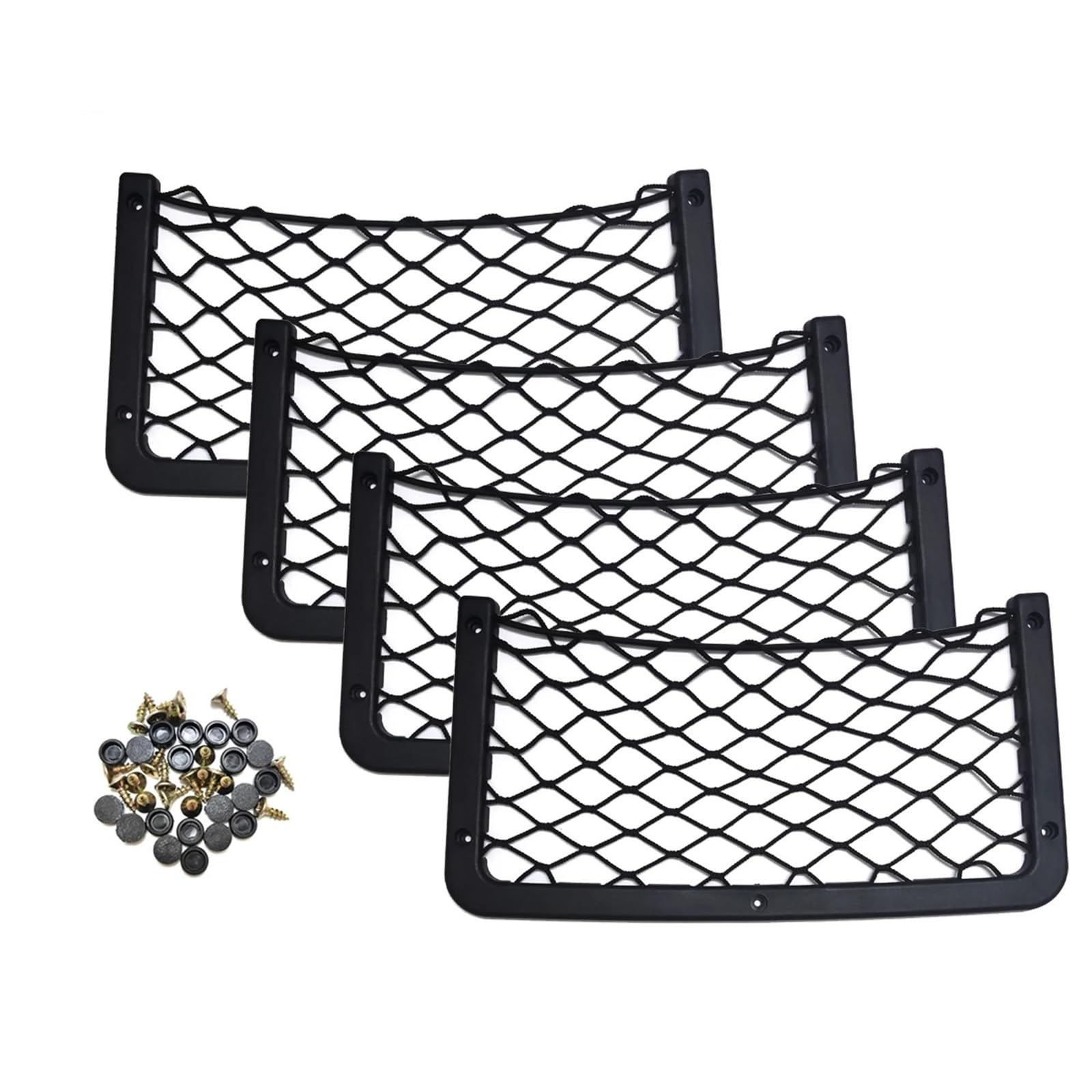 Netze Schwarzes Auto-Organizer-Netz In Mehreren Größen Auto-Netztasche Telefonhalter Aufbewahrungsnetz Auto Wohnwagen Wohnmobil 42 X 21 cm 36 18 Kofferraumnetz(4 * 36x18cm No Hook)