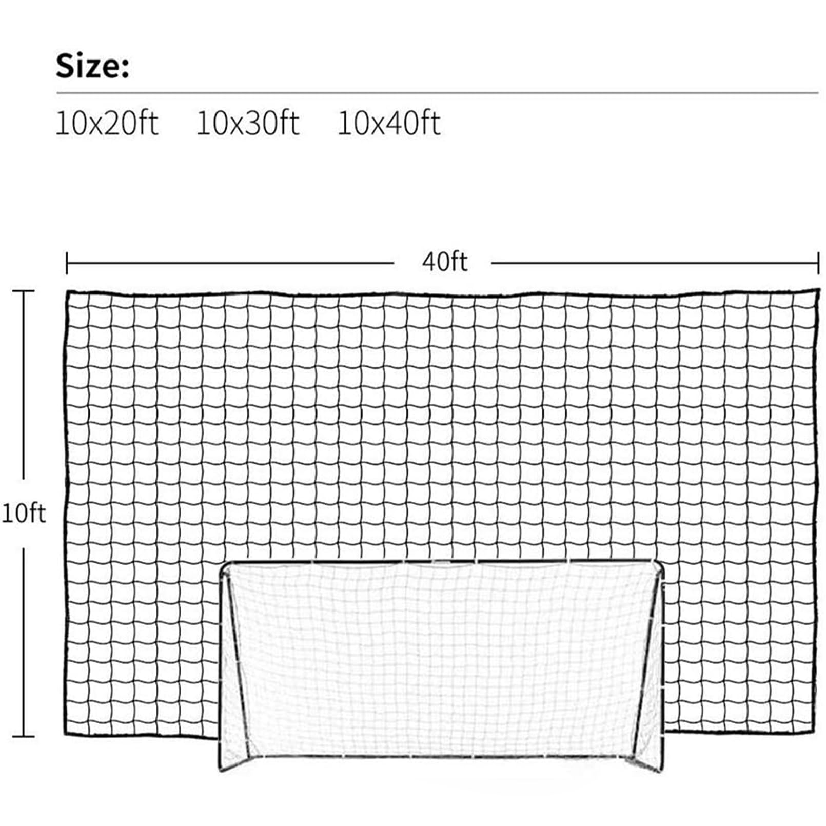 Aoneky Siatka Barierowa do Piłki Nożnej - 3x3m/3x4,5m/3x6m/3x9m, Wielofunkcyjna Siatka Ochronna Sportowa Zabezpieczająca na Zewnątrz Patio, Czarny