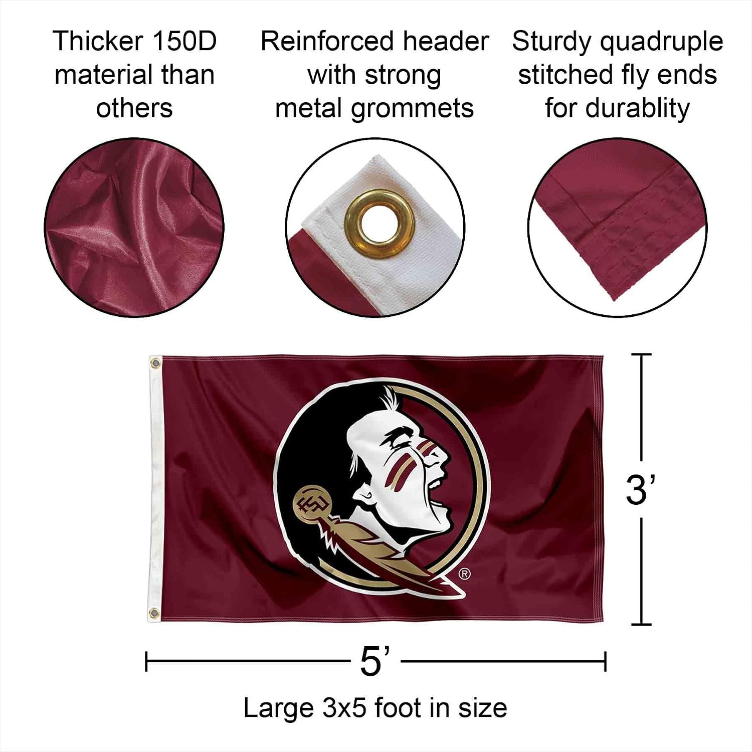 Florida State FSU Noles Logo Banner and Tapestry Wall Tack Pads