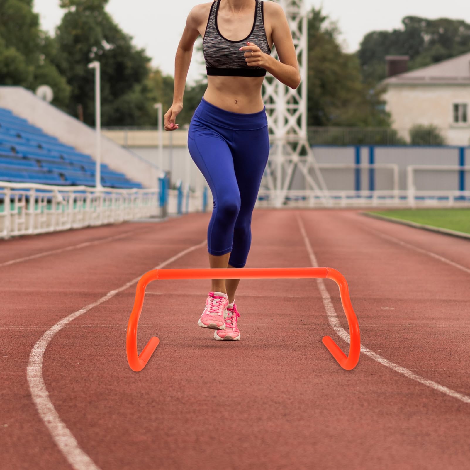 TOYANDONA Hurdles de Entrenamiento de Agilidad Escalera de Entrenamiento Exterior Desmontable y Ligera Naranja para Fútbol y Ejercicios de
