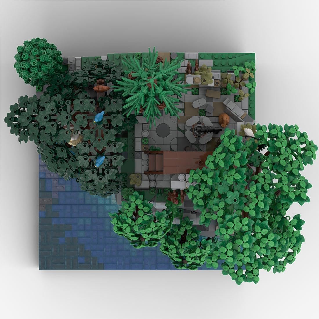 Medieval Hohengeroldseck Castle Building Blocks Set, MOC-208092 D13Tower Ruins on The Cliff Building Blocks Set for MOC-207737 Castle Hohengeroldseck, 3359PCS