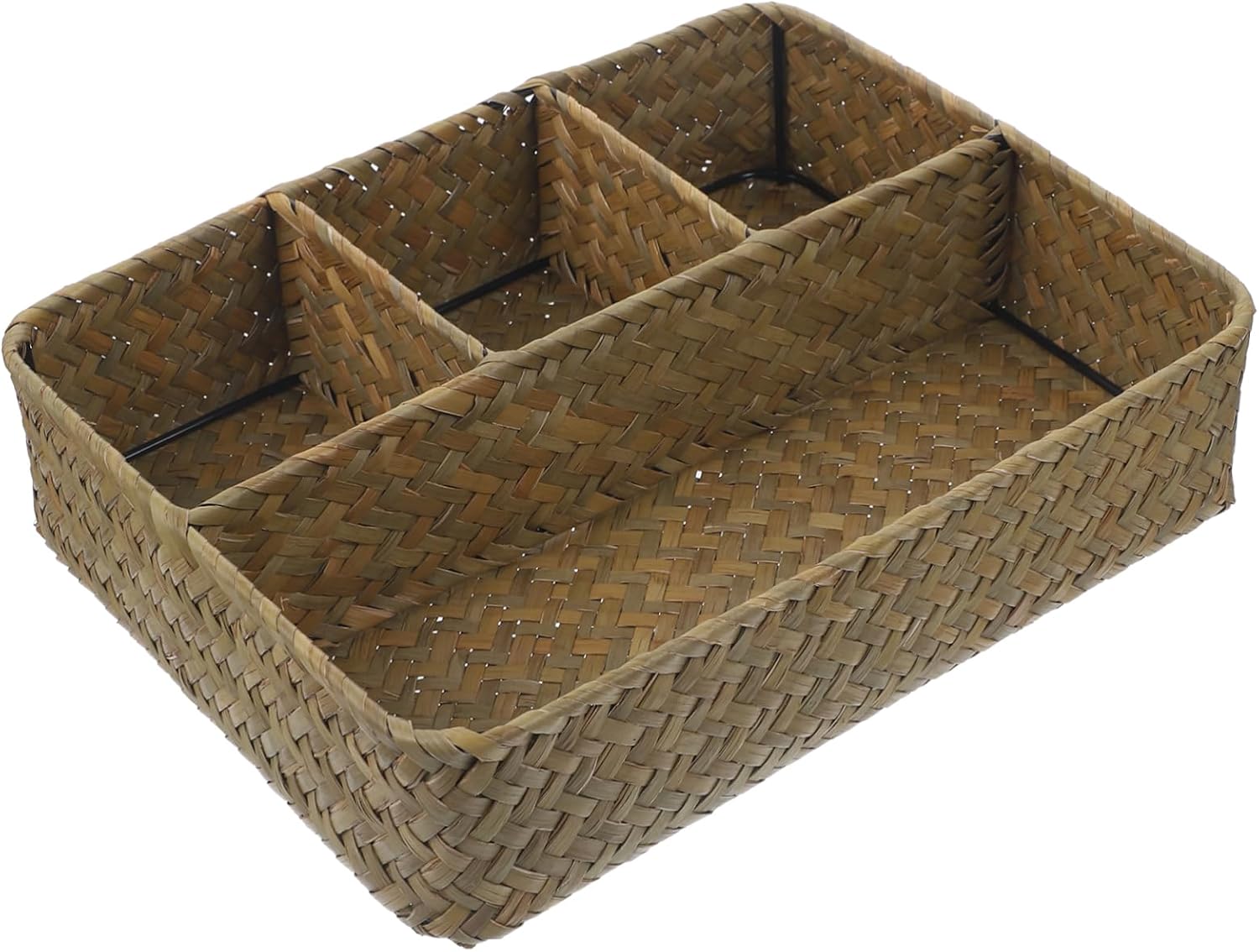 Ciieeo Handcrafted Woven Storage Basket Rustic Tea Bag Sugar Packet Holder for Counter Decor