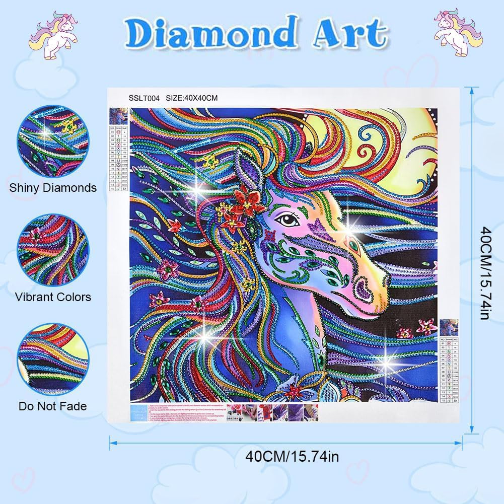 QQYRHN 5D DIY Deux Chevaux Kits De Peinture Diamant, Complète Fleurs Diamond Painting Pour Adulte Débutants, Amoureux Art Du Diamant, Décoration Murale Maison Peinture Au Diamant Avec 30x40 Cm