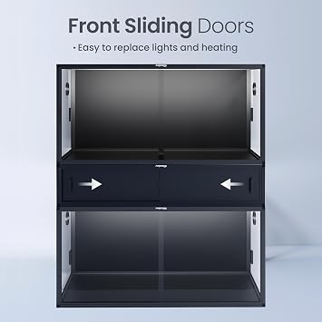 Phailozoo 48 Reptile Terrarium Spacer Cabinet, Stand for 85/120 Gallon Enclosures, Black, PVC/Aluminum/Plastic, Reptile Stand, Cabinet, Snake Terrarium