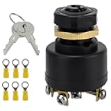 Boat Ignition Switch with 2 Keys, Marine Ignition Starter Key Switch, 6 Pin 3 Position Key Rotary Ignition Switch for Johnson Evinrude Push to Choke Inboard Outboard, Mercury Marine 87-88107 MP41000