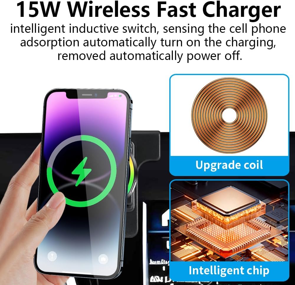 Car Magnetic Phone Mount for Mercedes Benz Sprinter eSprinter 2019 2020 2022 2023 2024 2025 Auto Accessories Best Cellphone Holder Fast 15W Wireless Charger Cell Phones Charging Screen Stand