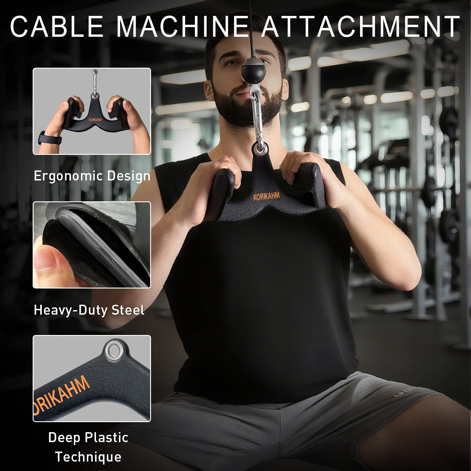 Ergonomic Design Lat Pull Down Bar Grip Handle, Lat Pulldown Attachments, Strength Trainer for Athletes, Climbers & Fitness Enthusiasts