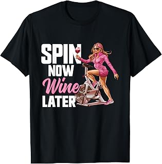 Spin Instructor: Spin Now, Wine Later, clase de spinning Camiseta