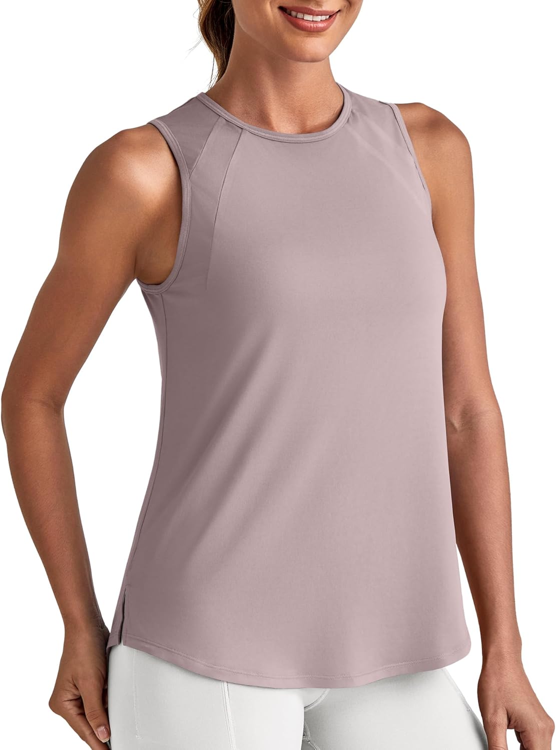 G4Free Workout Athletic Tops High Neck Tanks Loose Sleeveless Summer Running Shirt Gym Shirts((Gray Lilac,XXL)