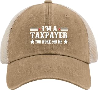 I’m A Taxpayer, You Work for Me Hat for Womens Baseball Caps Soft Washed Workout Hat Quick Dry