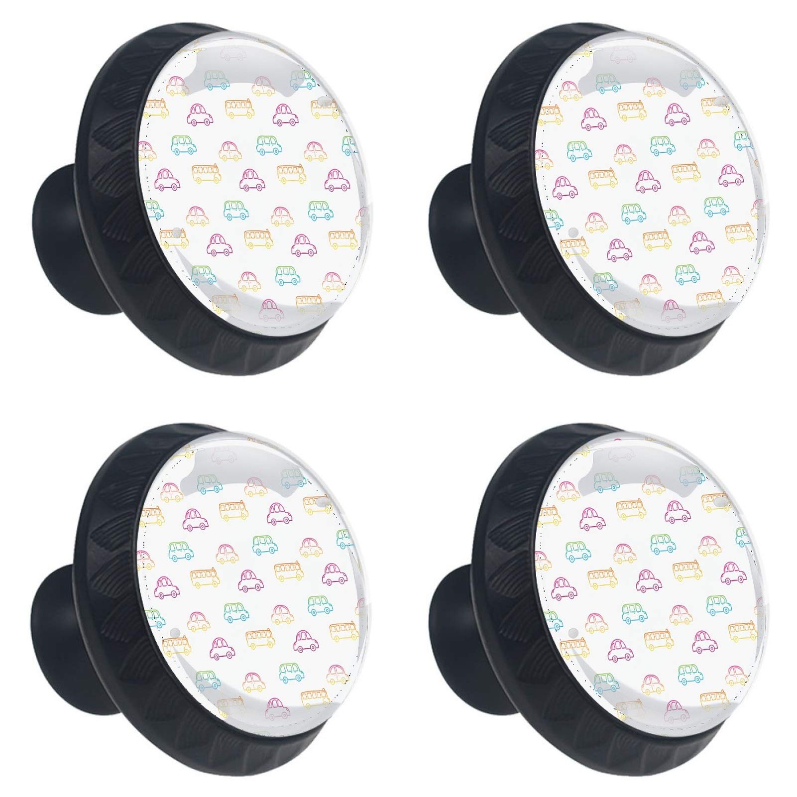 Boutons de tiroir en verre coloré lot de 4 avec vis pour meubles de bureau