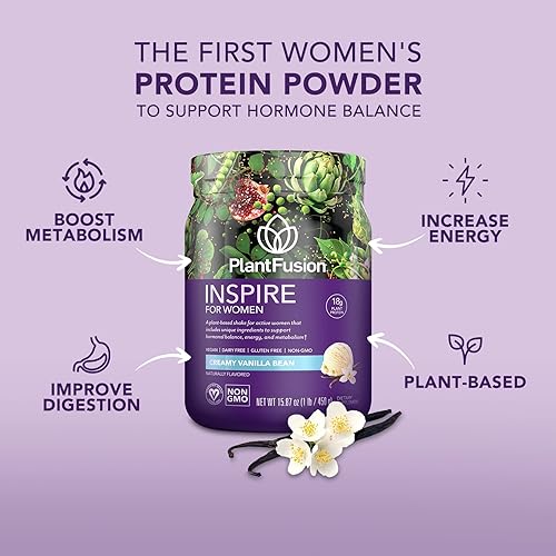 Miniatura 3 de PlantFusion Inspire - Polvo de proteína vegetal para mujer polvo bajo en carbohidratos para apoyo muscular magro ceto sin gluten sin soja sin