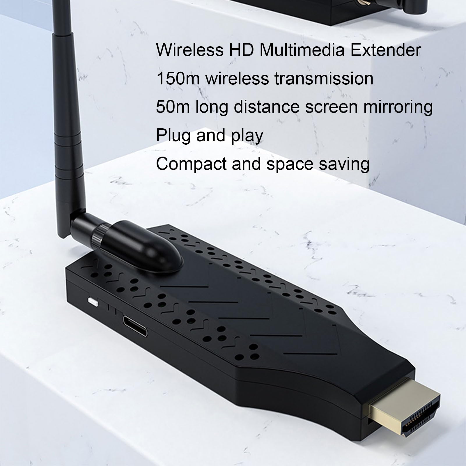 Bezprzewodowy Nadajnik i Odbiornik HDMI, Zestaw Przedłużacza Wyjściowego 150M 1080P HD o Długości 492 Stóp z anteną, Dwuzakresowy 5G 2,4G, do Projektora Telefonicznego na PC