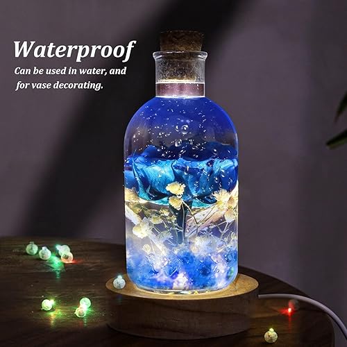 Miniatura 7 de Aogist 50 luces de globo colgantes de color blanco cálido, mini luces de bola para bebidas, luz LED redonda pequeña para linternas de papel, globos