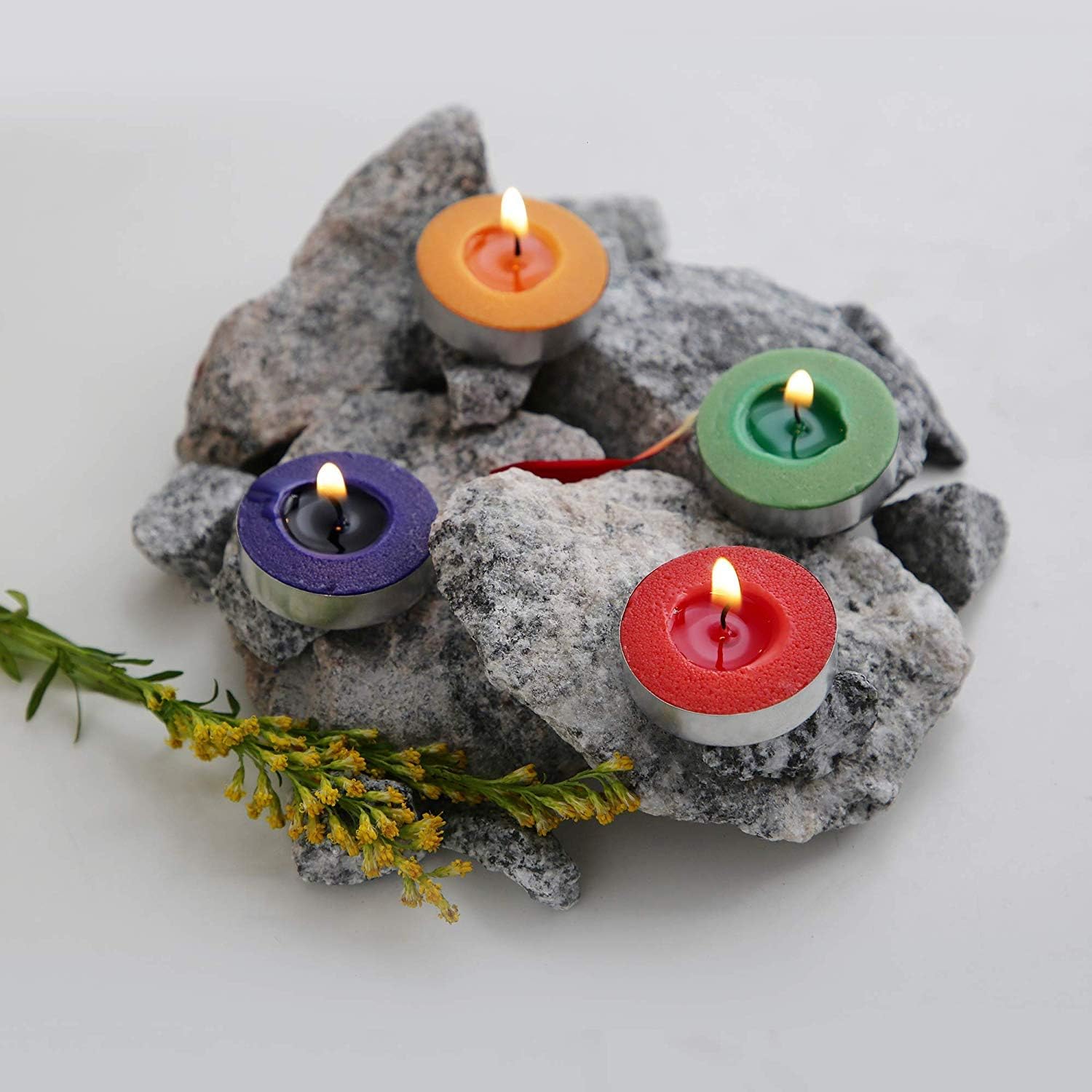 Colored Wax Candles Multi Color Set of 100 Unscented Tea Light Candles Home Decor Decorative Accessories Candles for Diwali Event Party Decoration