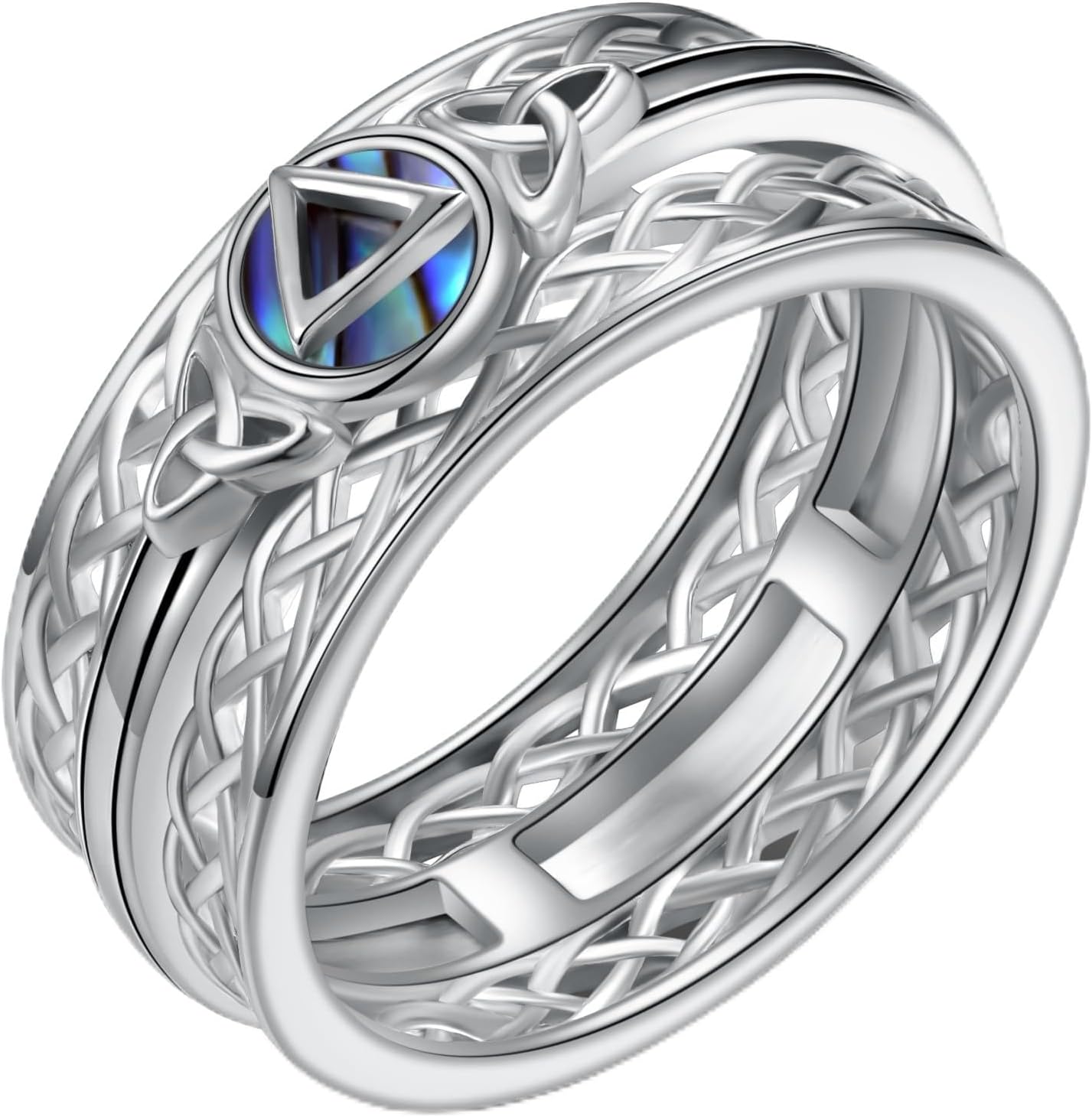 Sobriety Spinner Ring 925 Sterling Silver Alcoholics Anonymous Ring AA Symbol Recovery Gifts Sobriety Gifts for Men Women