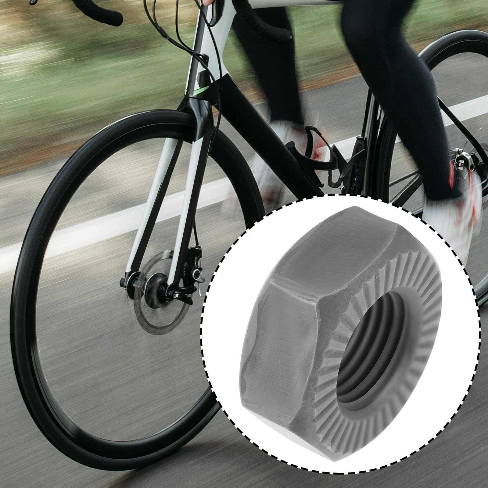 Briny River 8pcs 3/8 inch Bicycle Axle Nuts for Urban Commuter Vehicles Mountain Bikes Bicycle, Grey, 19 x 6.8 mm - Image 2