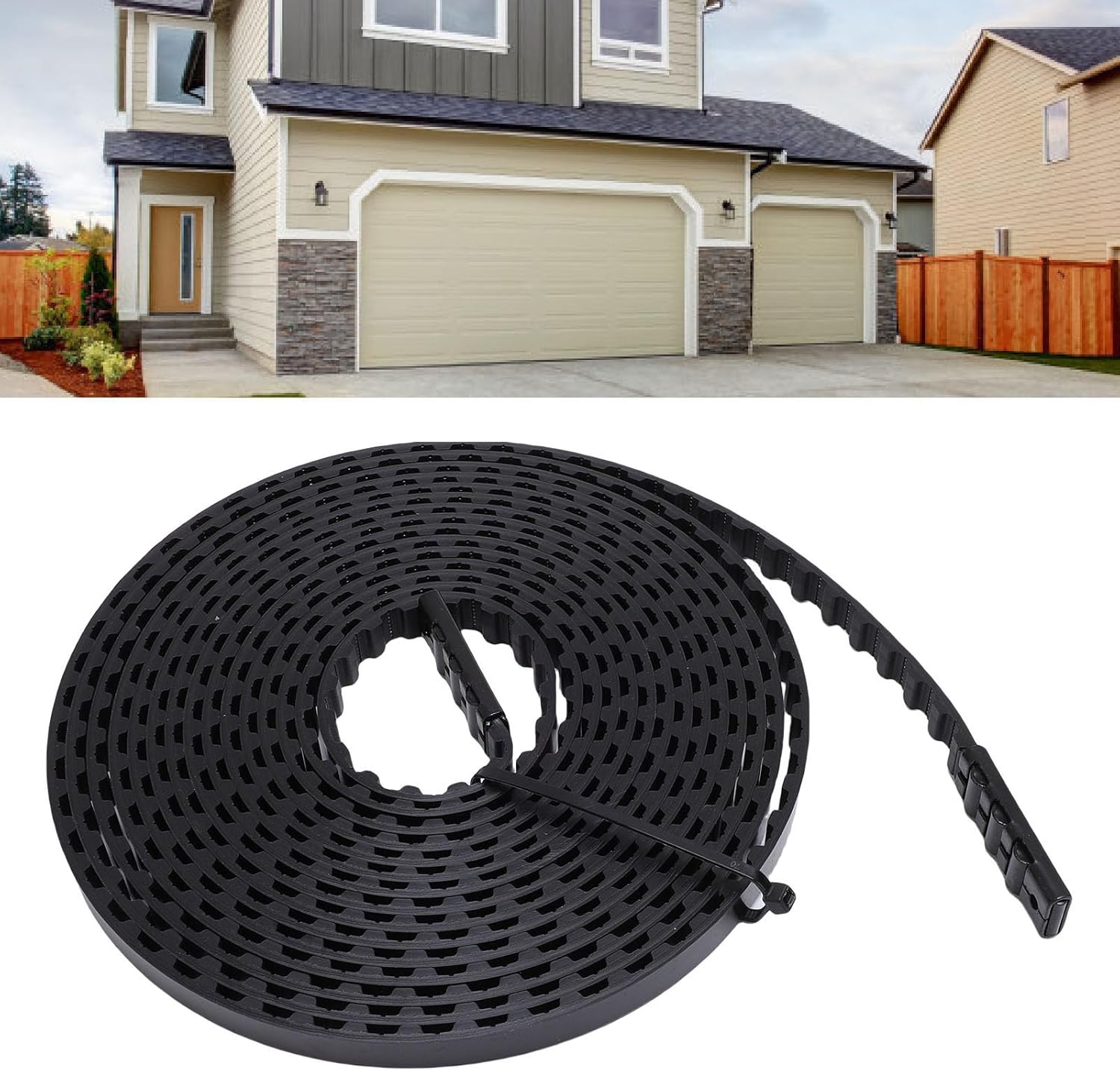 AUNMAS 41A3589 1 Drive Belt, 255 Inch Garage Door Opener Belt for 8ft High Doors with PU Material and Steel Wire, Compatible with Replacement for and Chamberlain