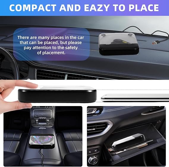 Portable CD Player for Car, External CD Player with USB/AUX, Black