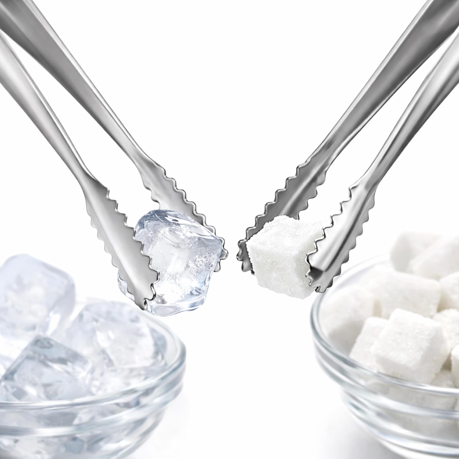 PARENCE. 3 Metal Sugar Tongs/Ice Cube Tongs 6" - Ice Cube Tongs/Sugar Tongs - Heavy Duty Steel - 3 Pieces