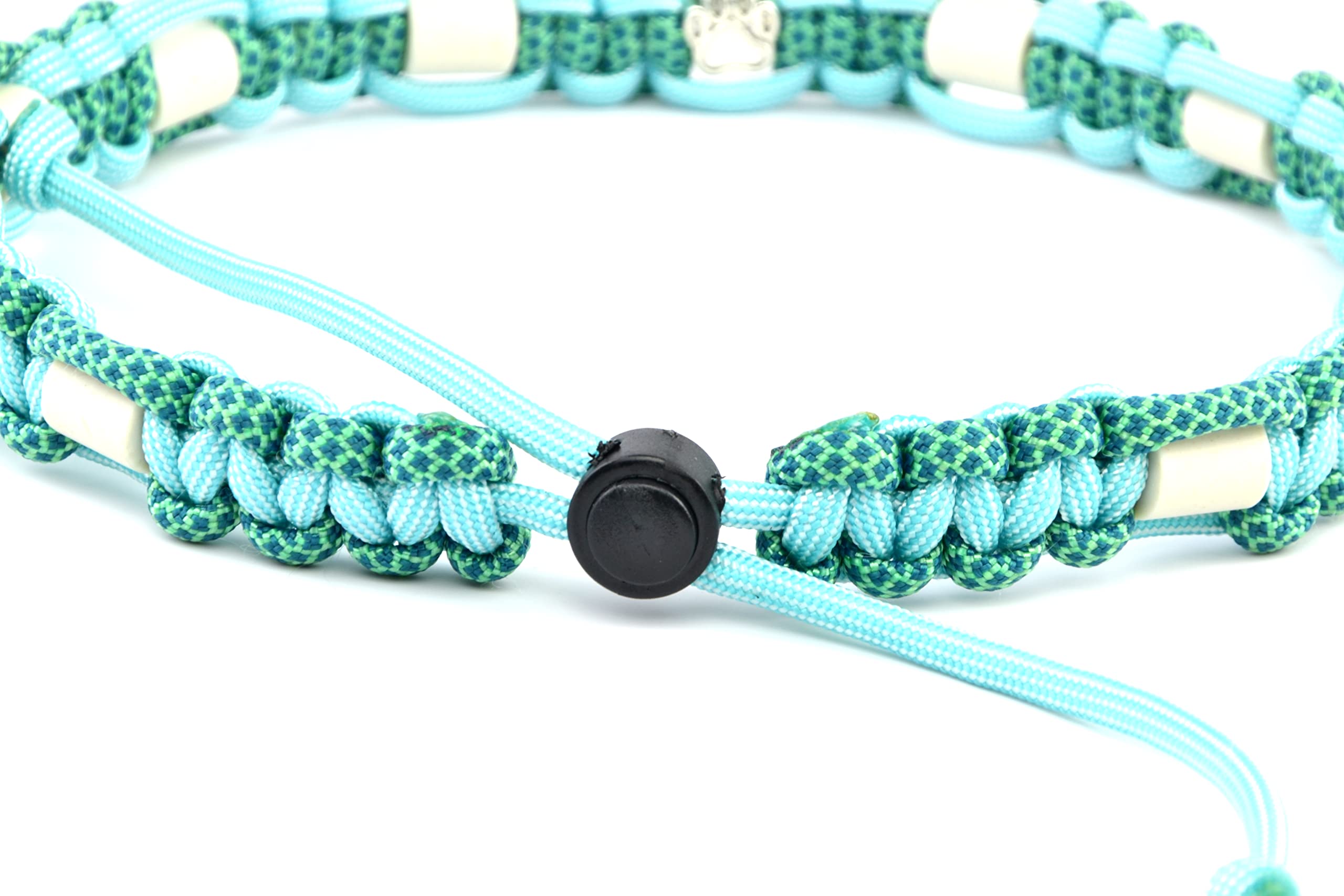 Collar para perro de cerámica EM, orgánico, natural, para pulgas, gato, perro, collar para joyas, collar de paracord (61-70 cm, menta)