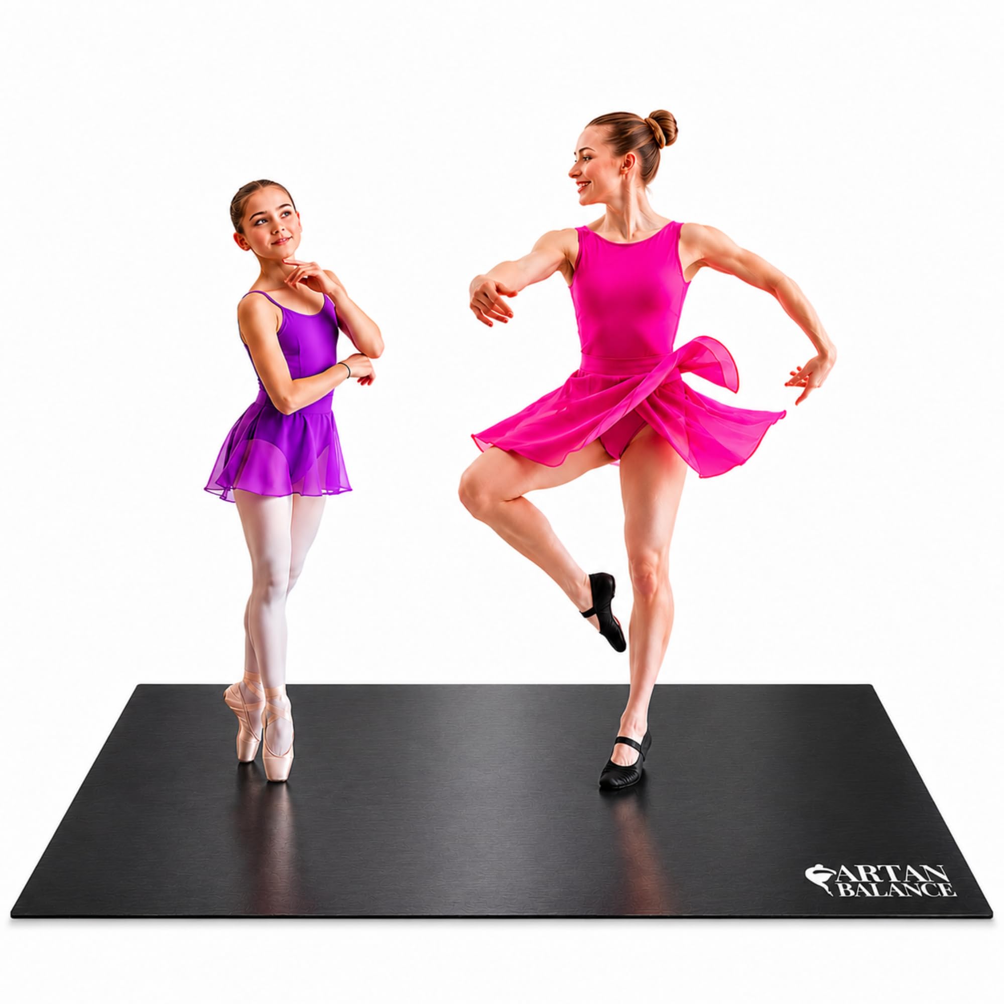 Artan Balance Dance Floor for Home, Studio, Stage Performance, or Outdoor Party, Smooth Flooring for Ballet, Jazz, or Tap Practice, Reversible Roll Out Dancing Mat for Kids and Adults