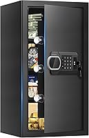 SAFE 6.1 Cu Ft Fireproof Waterproof Home Safe with Digital Keypad, Key Lock & 3 Removable Shelves for Money, Documents, Jewelry