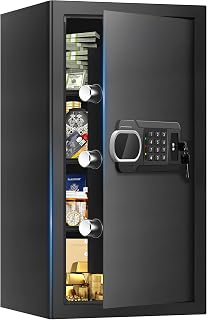 SAFE 6.1 Cu Ft Fireproof Waterproof Home Safe with Digital Keypad, Key Lock & 3 Removable Shelves for Money, Documents, Jewelry