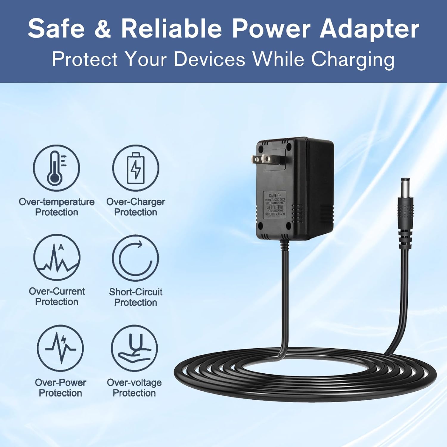 12V AC Powe Adapter Transformer for Model: K12-700, Input: 120VAC Output 12VAC 700mA -1000mA Plug in Class 2 Transformer Power Supply Cord Cable Charger PSU ﻿((w/OD: 5.5x2.5mm Barrel Connector)