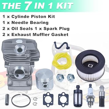 Adefol Big Bore Cylinder Piston Kit for Stihl MS291 MS291C MS 291 MS271 MS271C Chainsaw, MS271 47mm Cylinder & Piston Kit for Stihl MS291 MS 291 Engine Parts Replace 1141 020 1206, 1141 020 1201