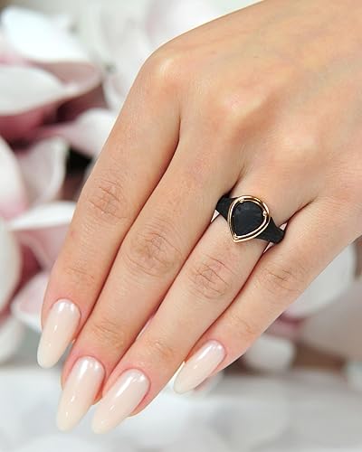 Miniatura 9 de Rinfit Anillos de Silicona para Mujeres - Bandas de Boda de Goma Anillos Apilables Realzador - Conjuntos de Anillos Nupciales de Pera con Marco de