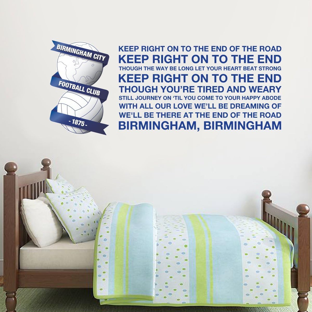 Beautiful Game Birmingham City Football Club Crest & Song Wall Sticker (120cm x 50cm)