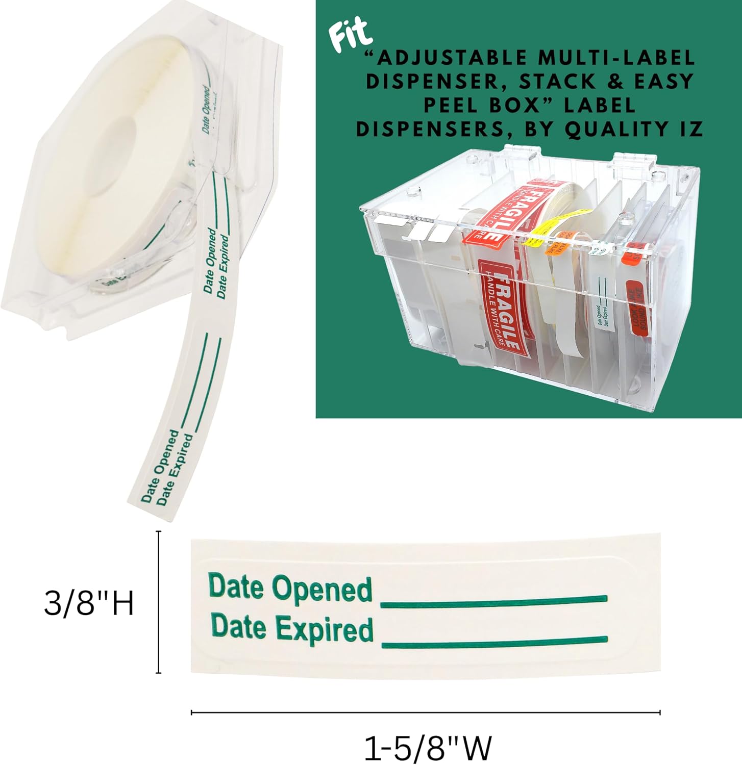 Date Opened Date Expired Labels (1000, 2-500 Rolls)