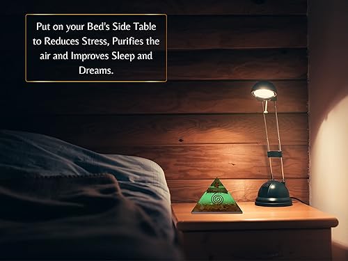 Miniatura 26 de Amazing Gemstone Pirámide de orgón grande Cristal de pirámide de turmalina negra oscura Pirámide de orgonita Pirámides de órgano Curación