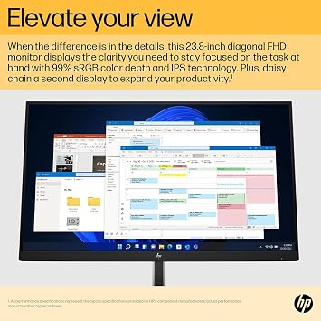 HP E24u G5 23.8 Full HD LED LCD Monitor - 16:9 - Black Silver - 24 Class - in-Plane Switching (IPS) Technology - 1920 x 1080-16.7 Million Colors - 250 Nit - 5 ms - 75 Hz Refresh Rate - H
